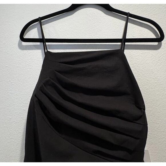 ASTR The Label Size Small Armona Square Neck Ruched Midi Dress Black Backless - Picture 4 of 10